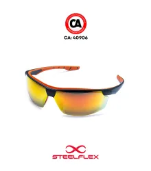 OCULOS NEON VERMELHO ESPELHADO STF-VS201840 - CA 40906 - STEELFLEX