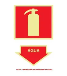PLACA EXTINTOR AGUA  FOTOLUMINESCENTE - 20X30CM - SINALIZE