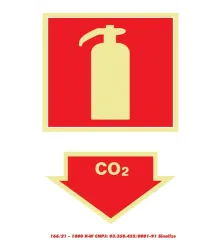 PLACA EXTINTOR CO2 FOTOLUMINESCENTE - 20X30CM - SINALIZE