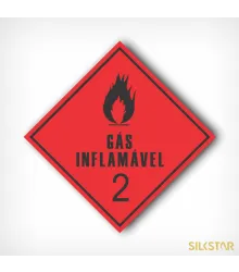 PLACA SIMBOLOGIA DE RISCO GAS INFLAMAVEL 2 33X33 - SILKSTAR