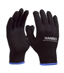 LUVA HAND BLACK TRICOTADA PIGMENTADA PRETA (C/12) - CA 46128 - HANDEX