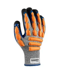 LUVA HARD OIL CUT IMPACTO PRETA COM CINZA E LARANJA - CA 52091 - HANDEX