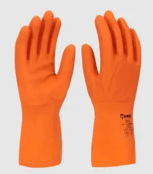 LUVA DE LATEX FORRADA LARANJA - IMBAT CA 41820