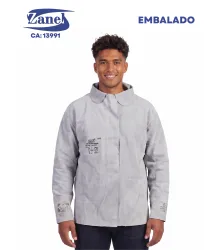 BLUSAO EM RASPA TAM M COM EMENDAS FECH EM VELCRO E GOLA - ZANEL EMB IND CA 13991