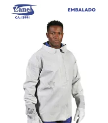 BLUSAO EM VAQUETA TAM G, COM EMENDAS FECH EM VELCRO E GOLA - ZANEL