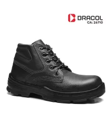 BOTA PRETA DE AMARRAR COM BICO DE AÇO - BRACOL