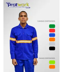  CAMISA OP BOTÃO MANGA LONGA COM FAIXA - PROTWORK