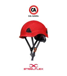CAPACETE FALCON P/ ALTURA CLASSE B VERMELHO - CA 42234 - STEELFLEX