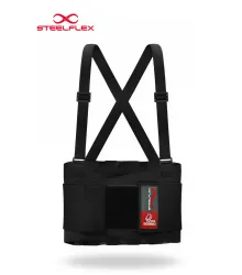 CINTA ERGONÔMICA PREMIUM PRETA DUPLO ELASTICO STF-ERCE9010 - STEELFLEX