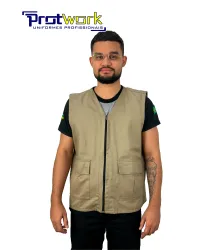 COLETE COM ZIPER FRONTAL COM DOIS BOLSO - PROTWORK