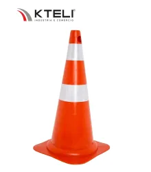CONE FLEXIVEL 75CM LARANJA FAIXA TIPO II - KTELI
