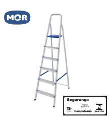 ESCADA ALUMINIO DOMÉSTICA DE DEGRAUS - MOR