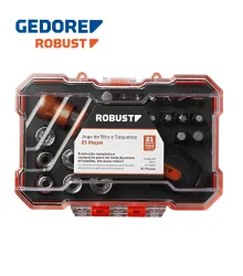 JOGO DE BITS E SOQUETES (21 pcs) - S49005021 - ROBUST