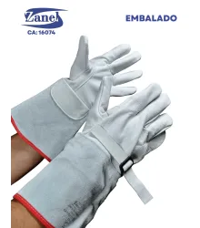 LUVA DE COBERTURA VAQUETA PUNHO 20 CM EM RASPA  - ZANEL