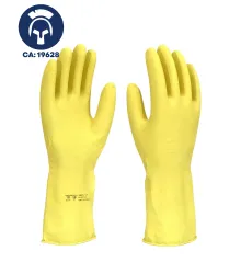LUVA DE LATEX FORRADA AMARELA - LV-LAF- IMBAT