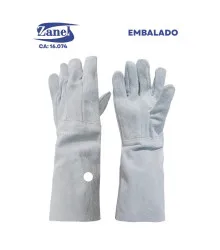 LUVA DE RASPA COM REFORCO INTERNO 15CM EMB. INDIV. - CA 16074 - ZANEL
