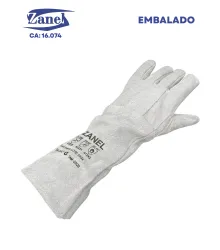 LUVA DE RASPA COM REFORCO INTERNO 25CM EMB. INDIV. - CA 16074 - ZANEL