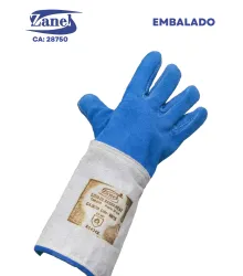 LUVA DE RASPA FORRADA HEAT PUNHO 20CM - AZUL - CA 28750 - ZANEL