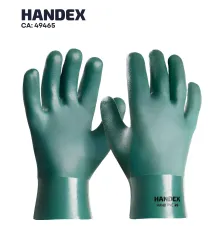 LUVA DE PVC COM PALMA ÁSPERA HAND TAM. 26CM VERDE - CA 49465 - HANDEX