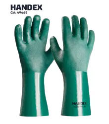 LUVA DE PVC COM PALMA ÁSPERA HAND TAM. 36CM VERDE - CA 49465 - HANDEX