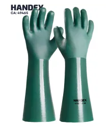LUVA DE PVC COM PALMA ÁSPERA HAND TAM. 46CM VERDE - CA 49465 - HANDEX