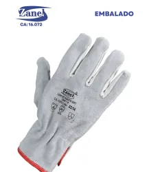 LUVA MISTA VAQUETA E RASPA COM REFORCO INTERNO 26CM EMB INDIV - ZANEL CA 16072