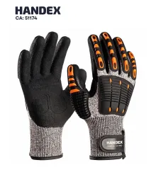 LUVA HAND OIL CUT IMPACTO PRO PRETA - CA 51174 - HANDEX