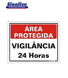 PLACA AREA PROTEGIDA VIG 24H 15X20CM - SINALIZE