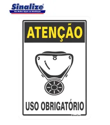 PLACA ATENCAO USO DE OBRIGATORIO DE MASCARA 20X30CM - SINALIZE