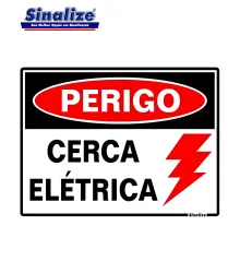 PLACA PERIGO CERCA ELETRICA 15X20CM - SINALIZE