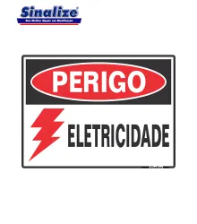 PLACA PERIGO ELETRICIDADE 15X20CM - SINALIZE