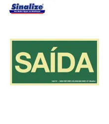PLACA SAIDA FOTOLUMINESCENTE - 20X40CM - SINALIZE
